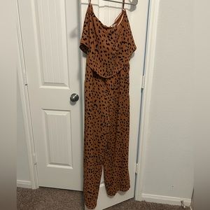 Strapless cheetah romper!